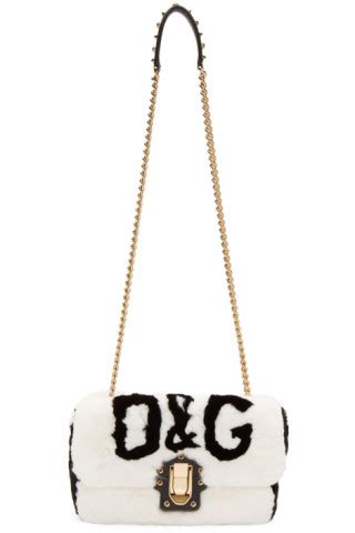 dolce gabbana lucia|Dolce & Gabbana: White & Black Fur Lucia Bag .